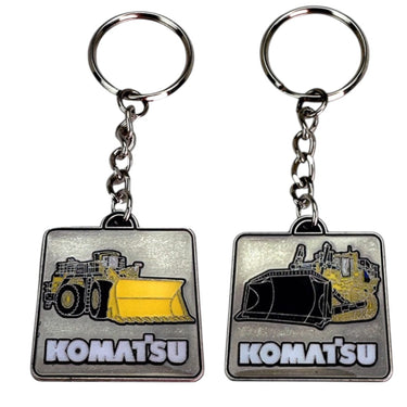 Llavero De Dos Caras Cargador De Ruedas & Tractor De Orugas Komatsu